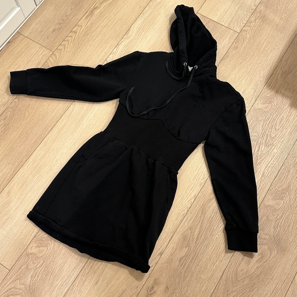 Fleur Du Mal Hoodie Dress, Black, size S